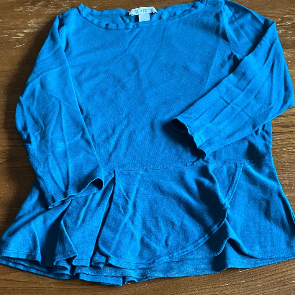 White House black market teal/Blue-green size S peplum top
